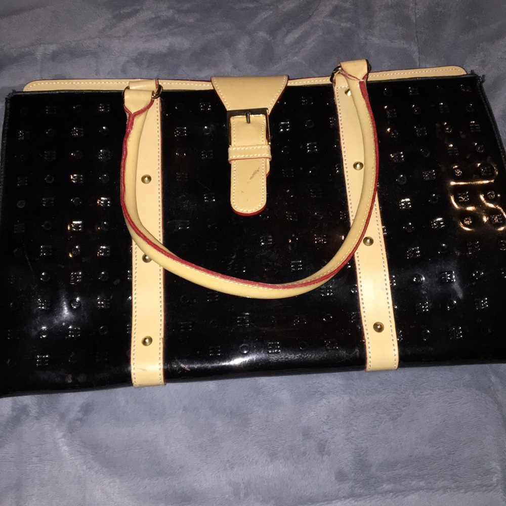 Arcadia black hard shoulder bag